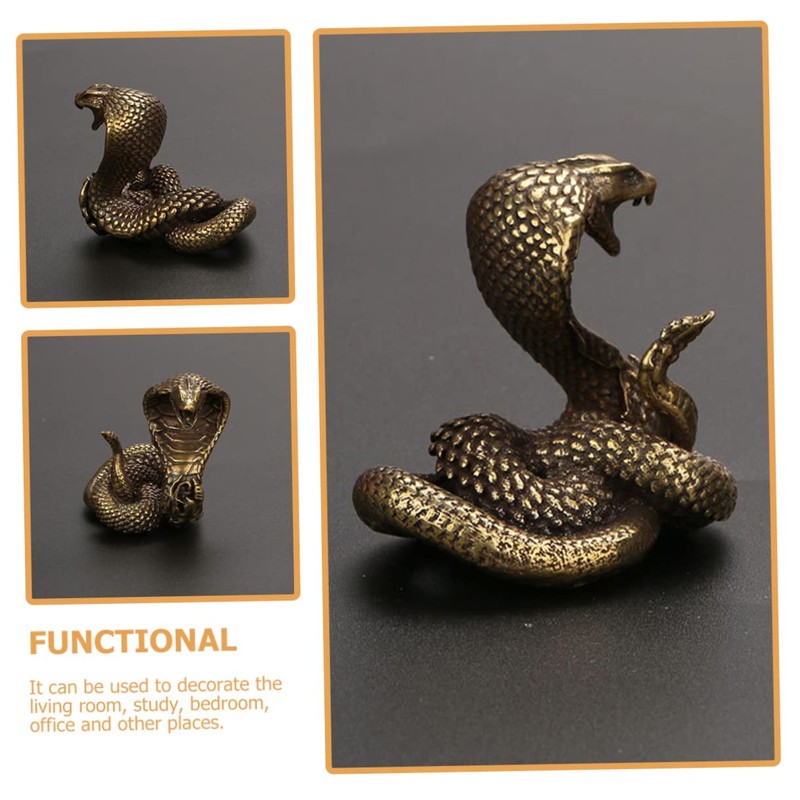 CORHAD Zodiac Snake Tea Table Ornament Sturdy Brass Statue for