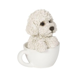 Woovia Poodle Tea Cup (Small) 2.4 x 2.3 x 3.3 inches (6 x 5.8 x 8.4 cm) Doll Figurine Animal Garden Decor Dog H19110