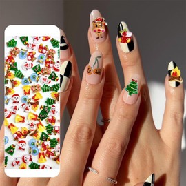 Nail Charms Glitter Christmas 20pcs Nail Art Christmas Charms Nails, Winter Decoration Nail Design Accessories