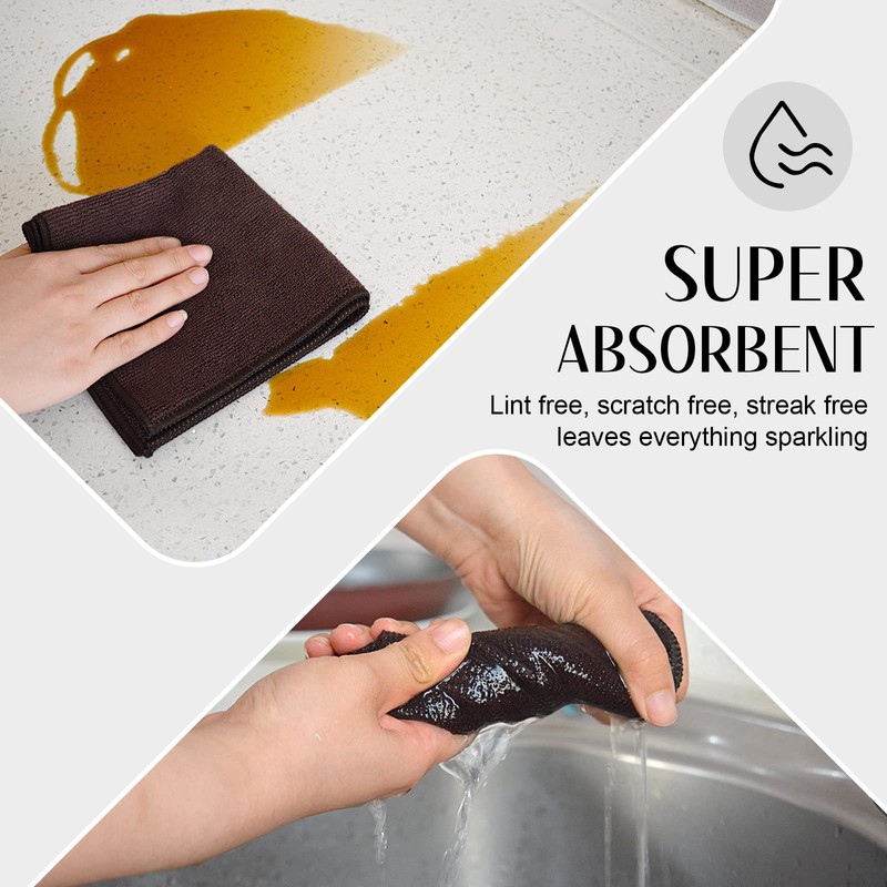 SINLAND Absorbent Microfiber Dish Cloth Kitchen No Streak Cleaning Cloth