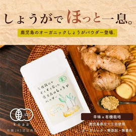 Organic Ginger Powder, 0.7 oz (20 g), Ginger Powder, Made in Kagoshima Prefecture, Made in Japan, Shizenoka Shop