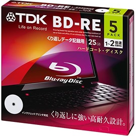 TDK データ用ブルーレイディスク BD-RE 25GB 1-2倍速 ホワイトワイドプリンタブル 5枚 5mmスリムケース BED25PWA5A