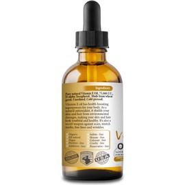 NEW Vitamin E Oil. 4oz. Cold-pressed. Unrefined. Organic. 100% Pure. D-alpha Tocopherol. 75,000 IU. Hexane-free. Rejuvenates Skin. Natural Antioxidant. For Hair, Skin, Nails, Stretch Marks, Scars.