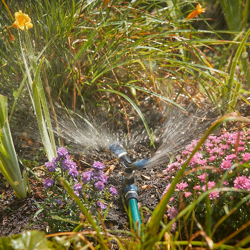 Gilmour Adjustable Spinning Sprinkler with Spike Base, Whirling Sprinkler Head