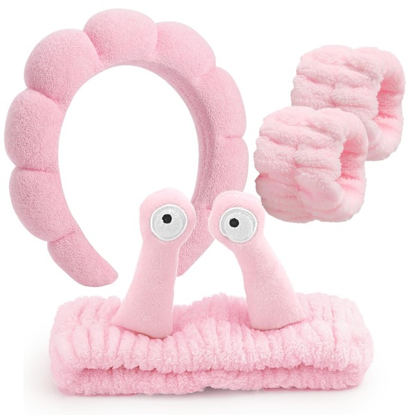 DRESHOW Spa Headband for Washing Face Bracelet Snail Hair Bands
