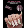 EBANKU 120 PCS Pink Matte Round Curved Dual Nail Forms
