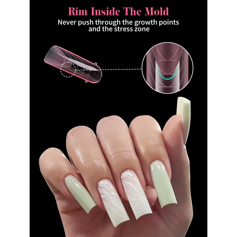 EBANKU 120 PCS Pink Matte Round Curved Dual Nail Forms