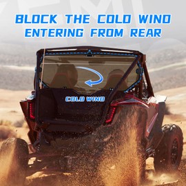 KEMIMOTO UTV Rear Windshield Compatible with Talon 1000X 1000R, Tinted Clear Polycarbonate Material, UV-Resistant, 95% Light Transmittance Back Windshield. Replaces #0SB73-HL6-A00, Blocks Dust/Mud