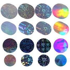 200 Pcs Badge Protective Film, 70mm (2.76 in) Holographic Film Button Maker Supplies Glittering Films for 2.25 Inch 58mm Buttons Maker Machine, 58mm Button Making Supplies