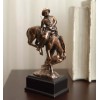 Ebros Rustic Western Rodeo Cowboy W/ Bucking Horse Bronze Electroplated