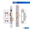 XFORT® Satin Chrome Bathroom Lock 75mm for Internal Wooden Doors,