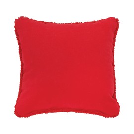 C&F Home 8" x 8" Santa Paws Christmas Sentiment with Paw Prints on Red Background Small Petite Accent Hooked Throw Pillow 8" x 8" red