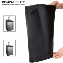 Kegerator Beer Tower Cover, Leather Cover for Single or Double Tap Draft Beer Tower, Kegerator Tap Cover for Outdoor or Indoor - Black (Cover Only)