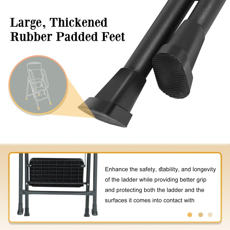 EASYBERG 5 Step Ladder with Safety Handrail, Heavy Duty Folding