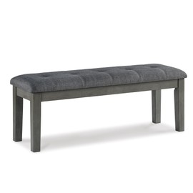 Signature Design by Ashley Hallanden Rustic Tufted Upholstered Dining Room Bench, Gray