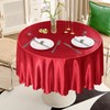 Cobedzy 1 Pack 60 Inch Round Satin Tablecloth Red Satin