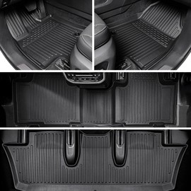 JOULARISE Floor Mats Cargo Mat with Backrest Mats for Lexus TX 2024 2025 Car Mat Accessories 6/7 Seats, All Weather TPE Cargo Liner Door Sill Protectors TX 350 500h 500h+(Floor Mats+2-in-1 Cargo Mat)