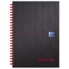 Oxford Black n' Red Ruled Matt Black Wirebound Hardback A5 Notebook, 140 Perforated Pages