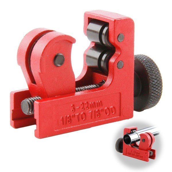 Mini Pipe Cutter, 3-22 mm Adjustable Pipe Cutter with Deburring