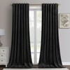 HOMEIDEAS Black Velvet Blackout Curtains 52 X 108 Inches, 2