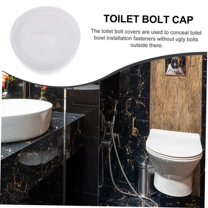 CIYODO 6pairs Toilet Bowl Ring Covers of Push-Bolt Caps Easy