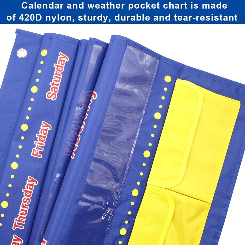 Fancy Land Calendar and Weather Pocket Chart for Kids with