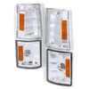 SPEC-D TUNING Chrome Housing Clear Lens 4PC Corner Lights Compatible