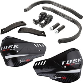 Tusk D-Flex Pro Adventure Handguards – Black Aluminum Bar/Black Shields – Universal Fit – Fits 1 1/8" Handlebars - Compatible with Yamaha Tenere 700 2021-2023-Compatible with KTM 790/890