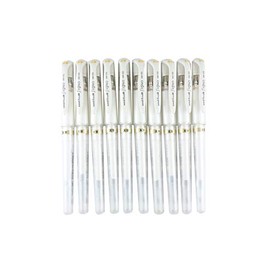 Uni Ball Signo UM-153,1.0mm, Gel Ink Rollerball Pens, White, 10 Set with MIYABI Stationery Original Pen Case Set(UM153.1x10)