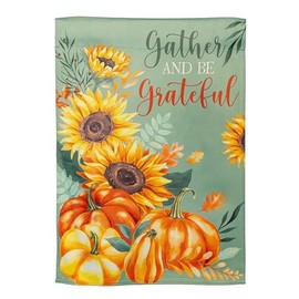 Evergreen Flag Fall Garden Flags 12x18 Double Sided, Small Garden Flags for Outside, Fall Decorations for Home, Porch, Yard (Grateful)