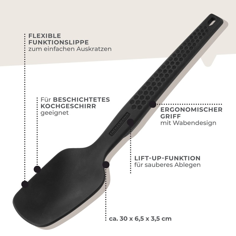 Fackelmann Statement Lift-Up Serving Spoon - Cooking Spoon with Ergonomic