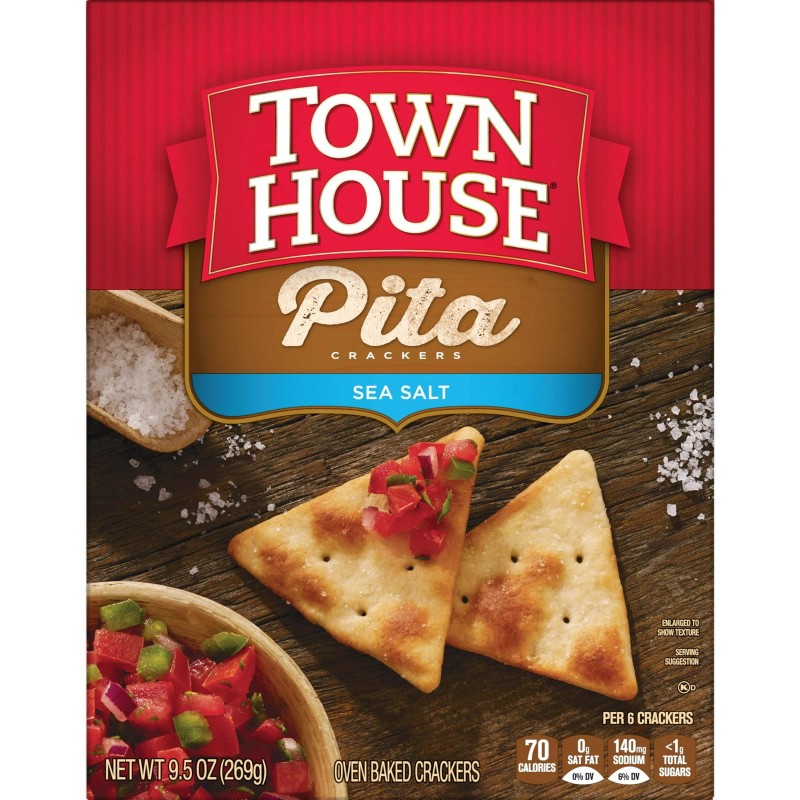 Kellogg's Town House Sea Salt Pita Oven Baked Crackers 9.5