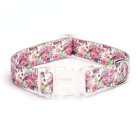 Bbmmayy Adjustable Dog Collar, Special Design Patterns, Soft Nylon Comfortable Durable Pet Collar for Small Medium Large Dogs, Perfect Pet Collar Gift (L, Pink1)