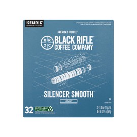 Black Rifle Coffee Company Light Roast K Cups - Single Serve K Cups Coffee Pods - Kcup Pods Compatible with Keurig 1.0 & 2.0 - Made from Pure Arabica Beans (Silencer Smooth, 32 Count)