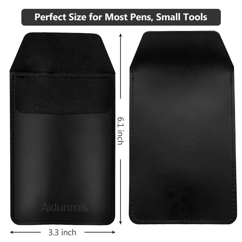 Aidunmis Pen Pocket Protector, 2 Pieces PU Leather Pocket Pen