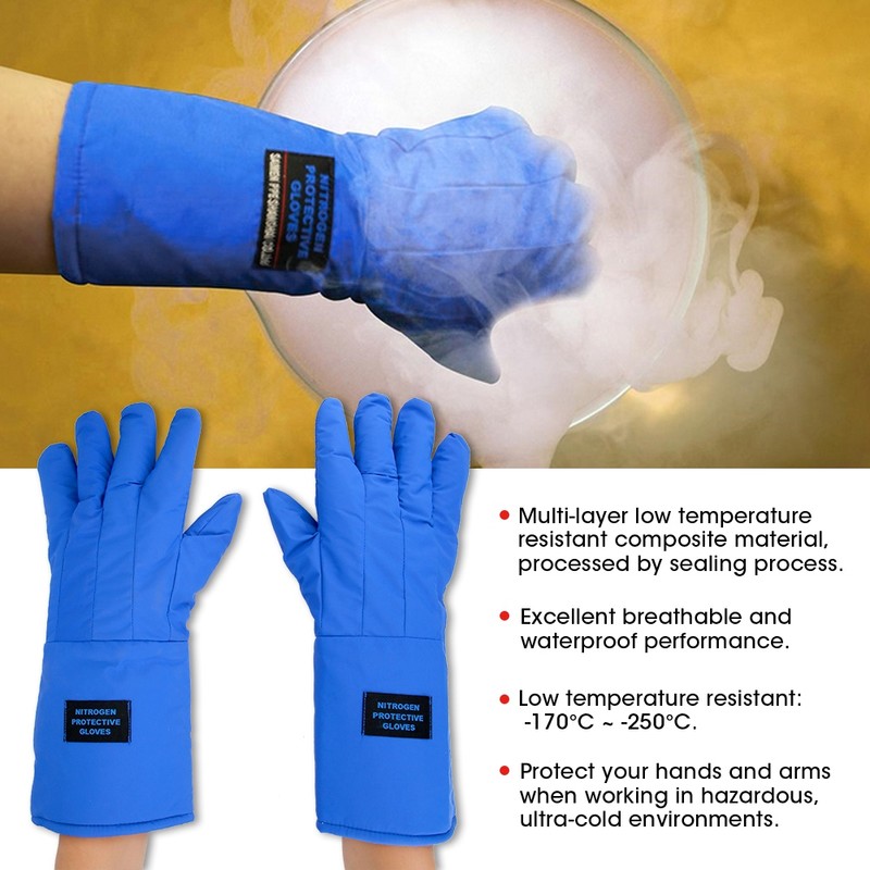 38cm Long Cryogenic Gloves Waterproof Low Temperature Resistant Liquid Nitrogen