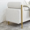 Jintop 44" Elegant Upholstered Linen Storage Bench with Cylindrical Arms,Luxurious