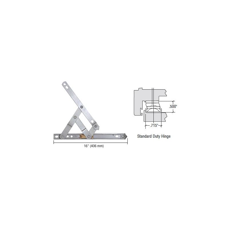 Truth EP28015 16" Standard Duty 4-Bar Stainless Steel Window Hinge