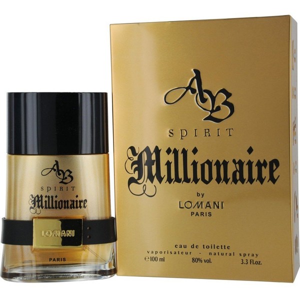 Lomani Ab Spirit Millionaire Eau De Toilette Spray for Men, Gold , 3.3 Ounce
