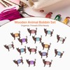Wooden Animal Bobbin Set - 15PCS Cat Wooden Bobbin Organizer