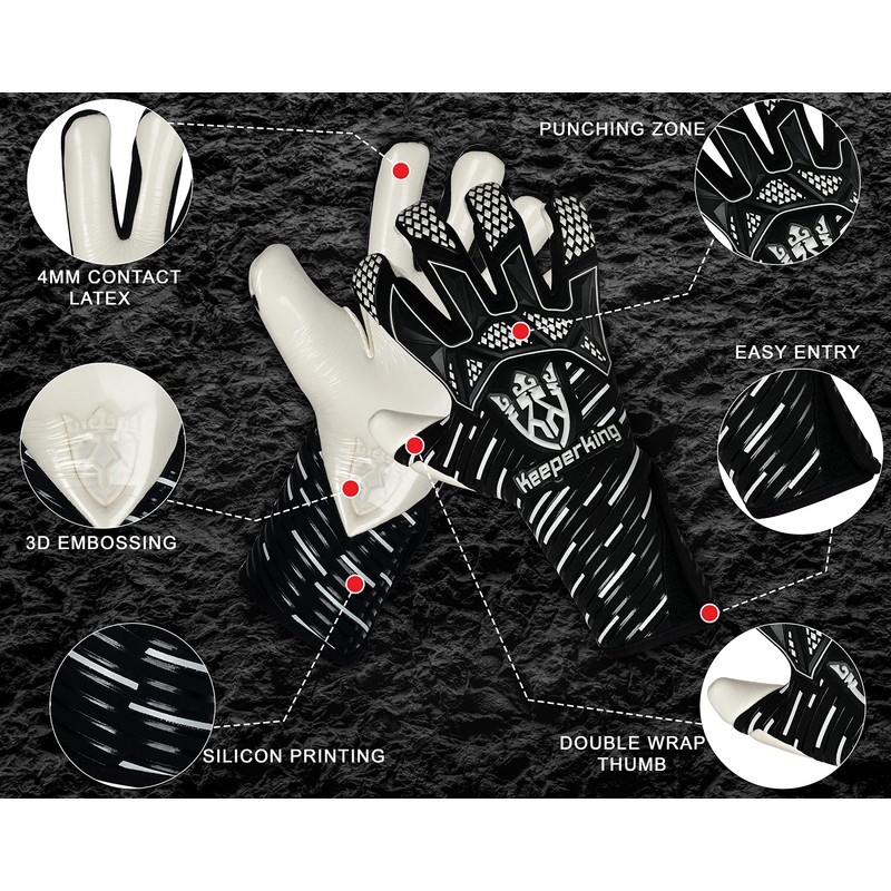 Keeperking GladiatorKing Hybrid Professional Men's Goalkeeper Gloves with Professional Extreme