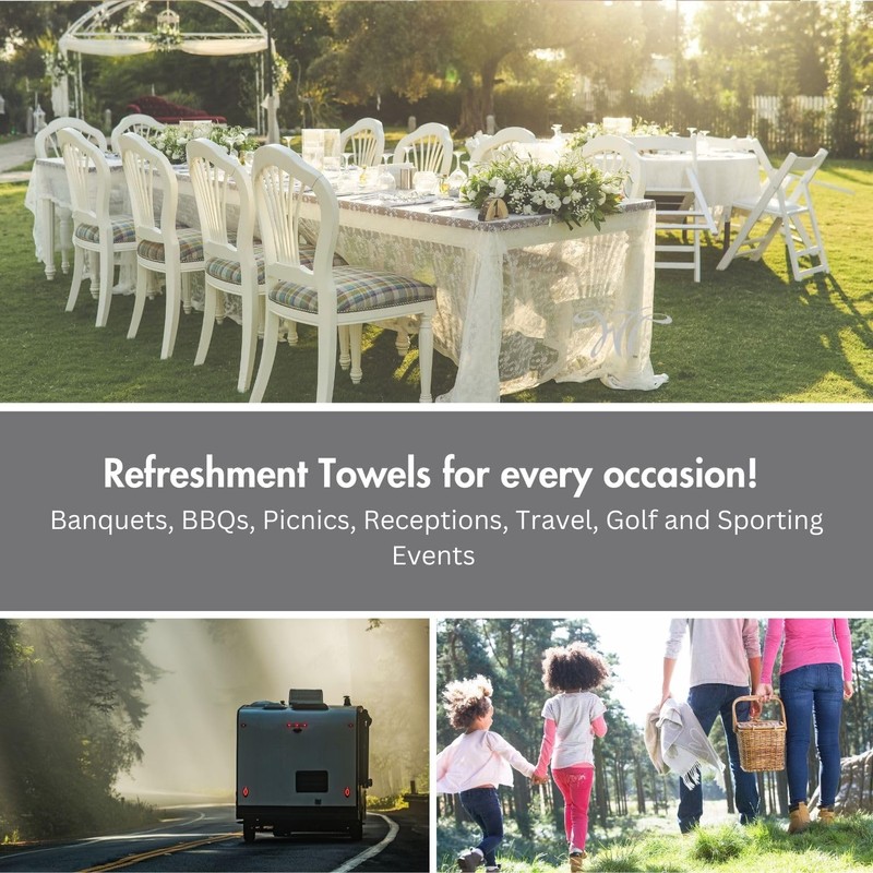 WT WHITE TOWEL SERVICES 9"x 9"inch Moist Cotton Towel Individually