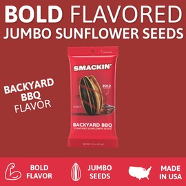 SMACKIN' Sunflower Seeds | Roasted Jumbo Sunflower Seeds | 6 Flavor Sampler Pack | 1.5 Ounce Flavored Sunflower Seeds | Small-Batch, American Made Sunflower Seeds | Keto Snacks (6 Bags, Backyard BBQ)
