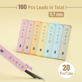 Mr. Pen- 0.7 Millimeter Lead Refills for Mechanical Pencils, HB, 8 Pack, 160 pcs, 0.7 Lead Refills, 0.7 mm Lead Refills, Pencil Lead 0.7 Refill, Lead Pencils Mechanical 0.7, 0.7mm Lead Refills
