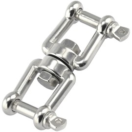 OPIOL QUALITY® Swivel Fork Diameter 6 mm Stainless Steel A4 V4A (Pack of 2) Anchor Swivel Swivel Shackle Chain Swivel Shackle Double Swivel Weather-Resistant Eyelet Eyelets