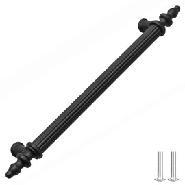 Decoranddecor Vandon - Vintage Traditional Cabinet Pull Handles Country Style Classic - Solid Zinc (128mm, Matt Black)