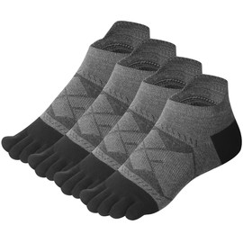 Meaiguo Athletic Toe Socks For Men Women Five Finger Socks Cotton Toe Socks Running 4 Pairs