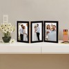 Lavezee 4x6 Black Trifold Picture Frame, Vertical Hinged Frames Made