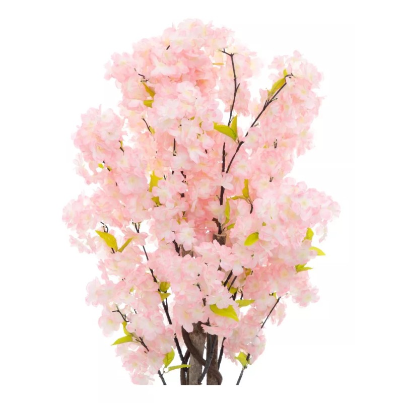 Starhaus Cerezo Planta Artificial Flores Rosas 120cm Con Maceta