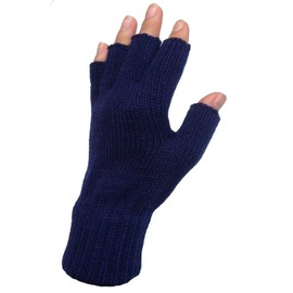 Jean Junction Ladies Hot Thermal Fingerless Gloves 100% Acrylic 7 Colours (Navy)